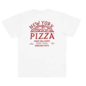 OnlyNY White Tee with Red Pizza Graphic